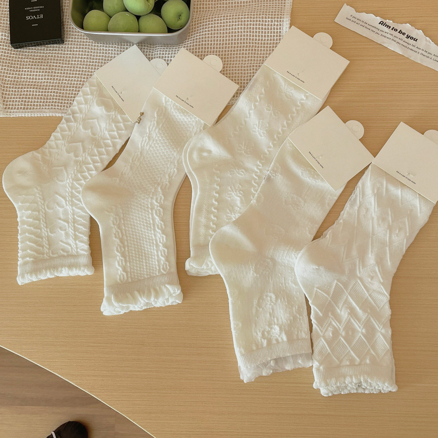 白色花边kitty猫袜子女中筒春夏纯棉jk芭蕾风蕾丝堆堆袜配小皮鞋,淘宝优惠券,粉丝福利购,淘宝优惠卷