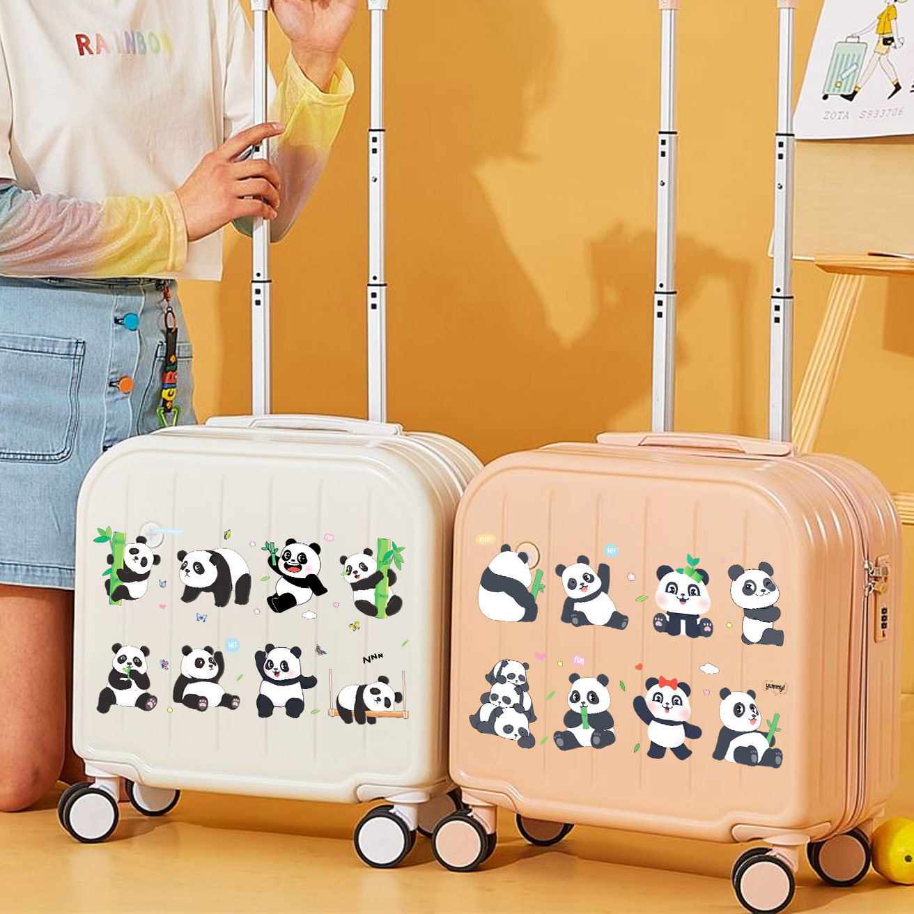 可爱卡通动物熊猫浴室随意贴马桶贴纸画厕所门瓷砖玻璃防水橱柜贴,淘宝优惠券,粉丝福利购,淘宝优惠卷