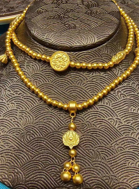 女款古法黄金三圈手链