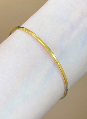 女款足金黄金光圈手镯