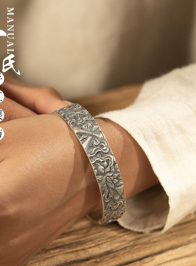 寸银坊情侣99足银小八宝手镯