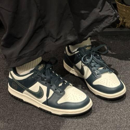 耐克Nike板鞋dunk低帮防滑白黑绿FB9109-301 - 图1