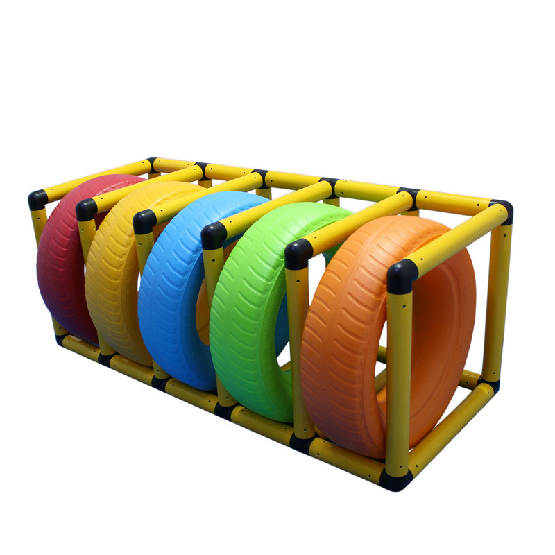 幼儿园轮胎玩具户外轮胎架子儿童彩色塑料轮胎感统训练体育器材-图3