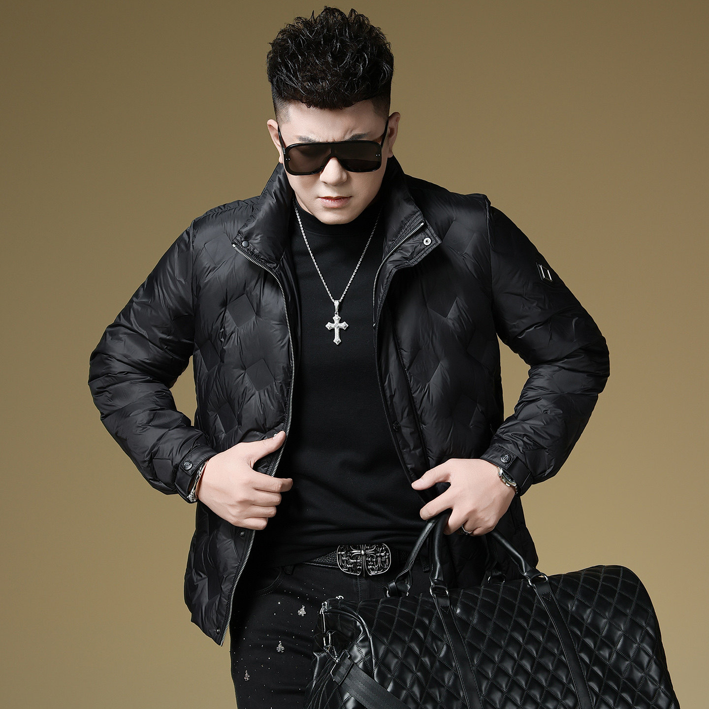 欧洲站潮牌男装羽绒服白鸭绒立领防寒服2025外套男士冬装高端夹克,淘宝优惠券,粉丝福利购,淘宝优惠卷