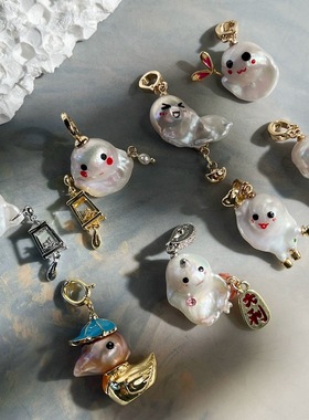 淡水巴洛克珍珠小怪兽阿飘吊坠