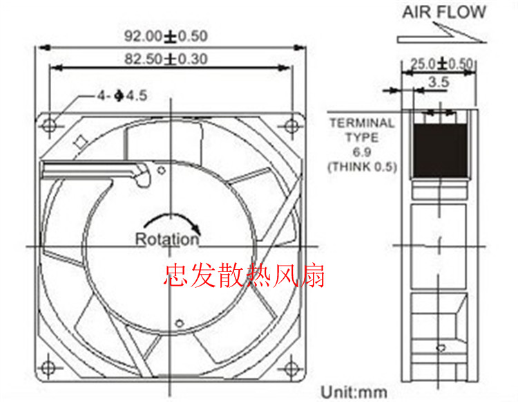 通用 电焊机散热风扇 24V 110V 220V 380V 排风 工业机柜轴流风机