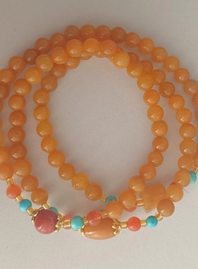 复古式国风金丝玉平安扣多圈高级款手链送女友老婆闺蜜礼物