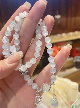 月光石熊猫石手链手串