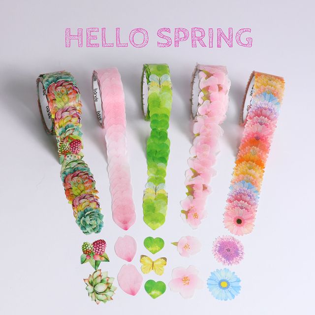 日本进口BANDE和纸拼接胶带手帐装饰春季樱花花瓣朵异形贴纸diy - 图1