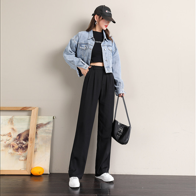 秋冬高腰垂感2020新款宽松阔腿裤 臻缔森服饰休闲裤