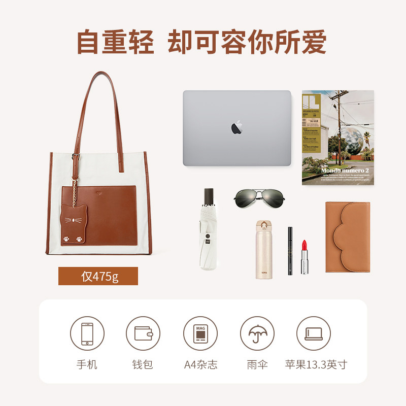 阿季女2020新款潮单肩大容量帆布包 aji箱包女士包袋