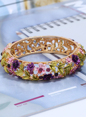 北京景泰蓝儿童手镯民族风开口