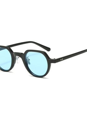 绿色圆形小框墨镜女士网红太阳镜个性小脸太阳眼镜旅游拍照糖果色