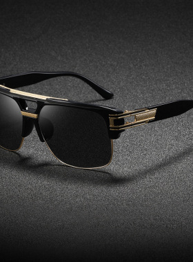 男款墨镜2026新款高级感双梁蒸汽朋克跨境半框全框太阳镜复古潮流