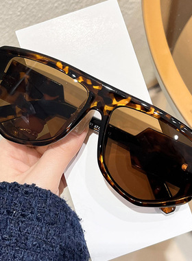 碎花镜框墨镜个性太阳镜跨境新款前卫嘻哈街拍走秀防紫外线高级感