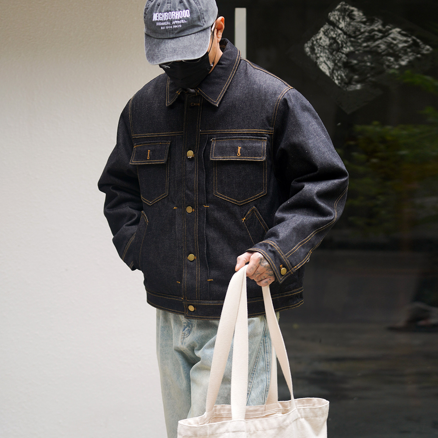 PROPCELL冬季日系复古丹宁原牛加厚夹棉工装牛仔外套潮流休闲棉服,淘宝优惠券,粉丝福利购,淘宝优惠卷