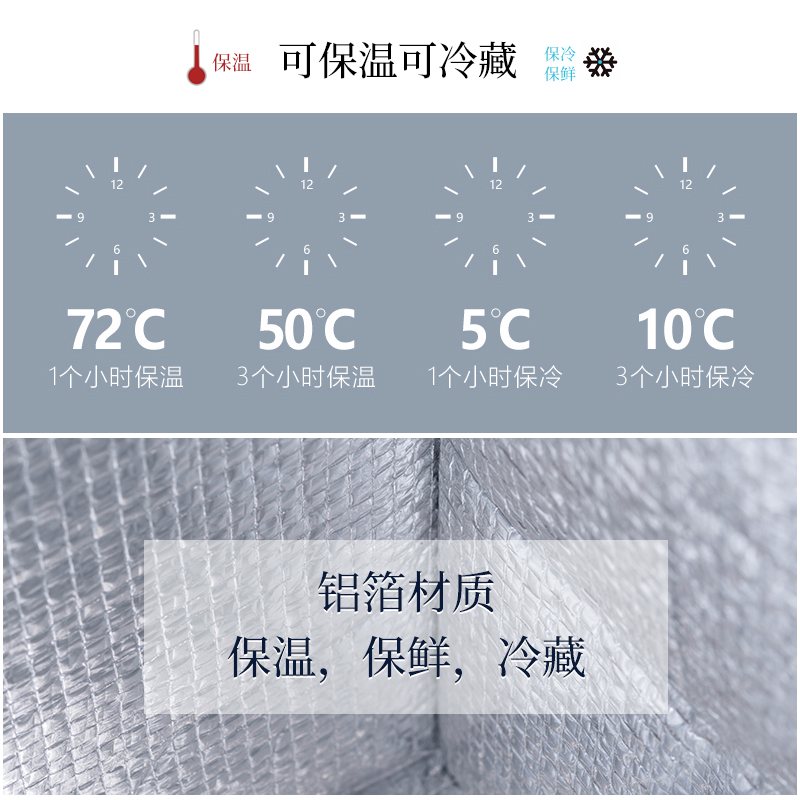 易高旗舰店饭盒手提包上班带饭包铝箔加厚保温袋便当包大容量外出饭盒袋时尚0