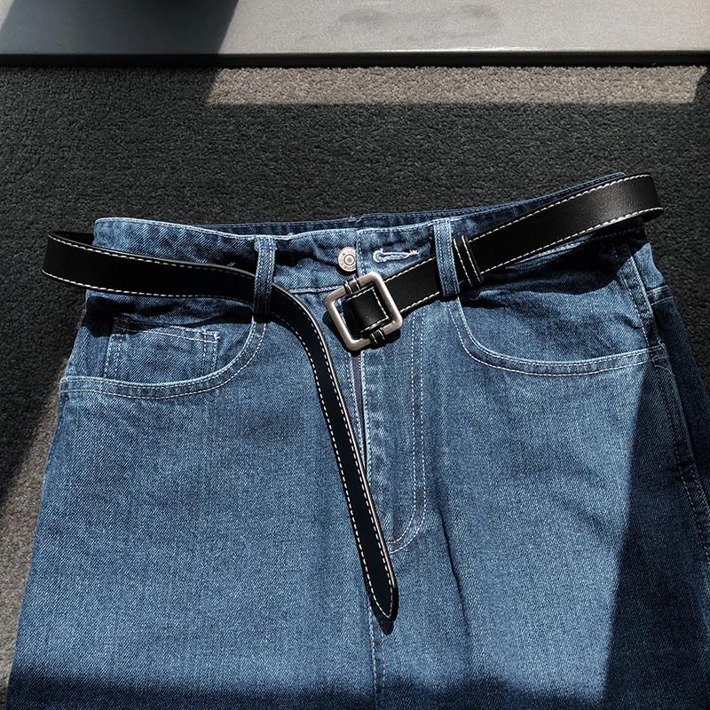 HUALUN自留款什么裤子都能搭的简约黑色懒人皮带时尚休闲腰带裤带,淘宝优惠券,粉丝福利购,淘宝优惠卷