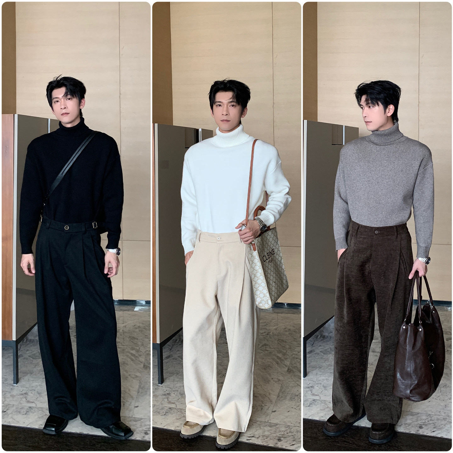 Hualun冬季高领毛衣男生简约内搭加厚罗纹针织衫宽松潮流保暖上衣,淘宝优惠券,粉丝福利购,淘宝优惠卷