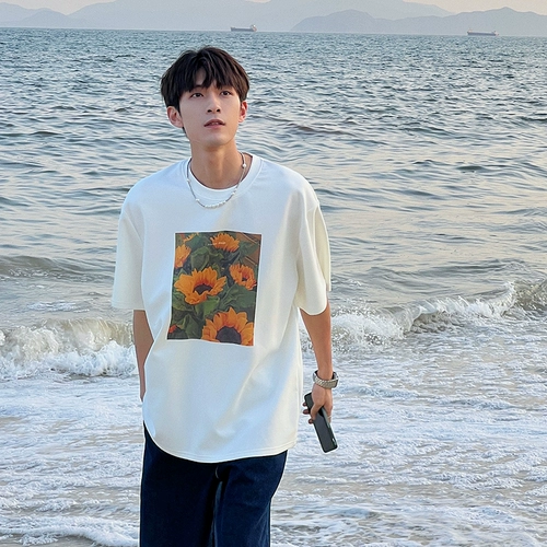 Tide, оригинальная дизайнерская летняя белая футболка с коротким рукавом для влюбленных, 2023