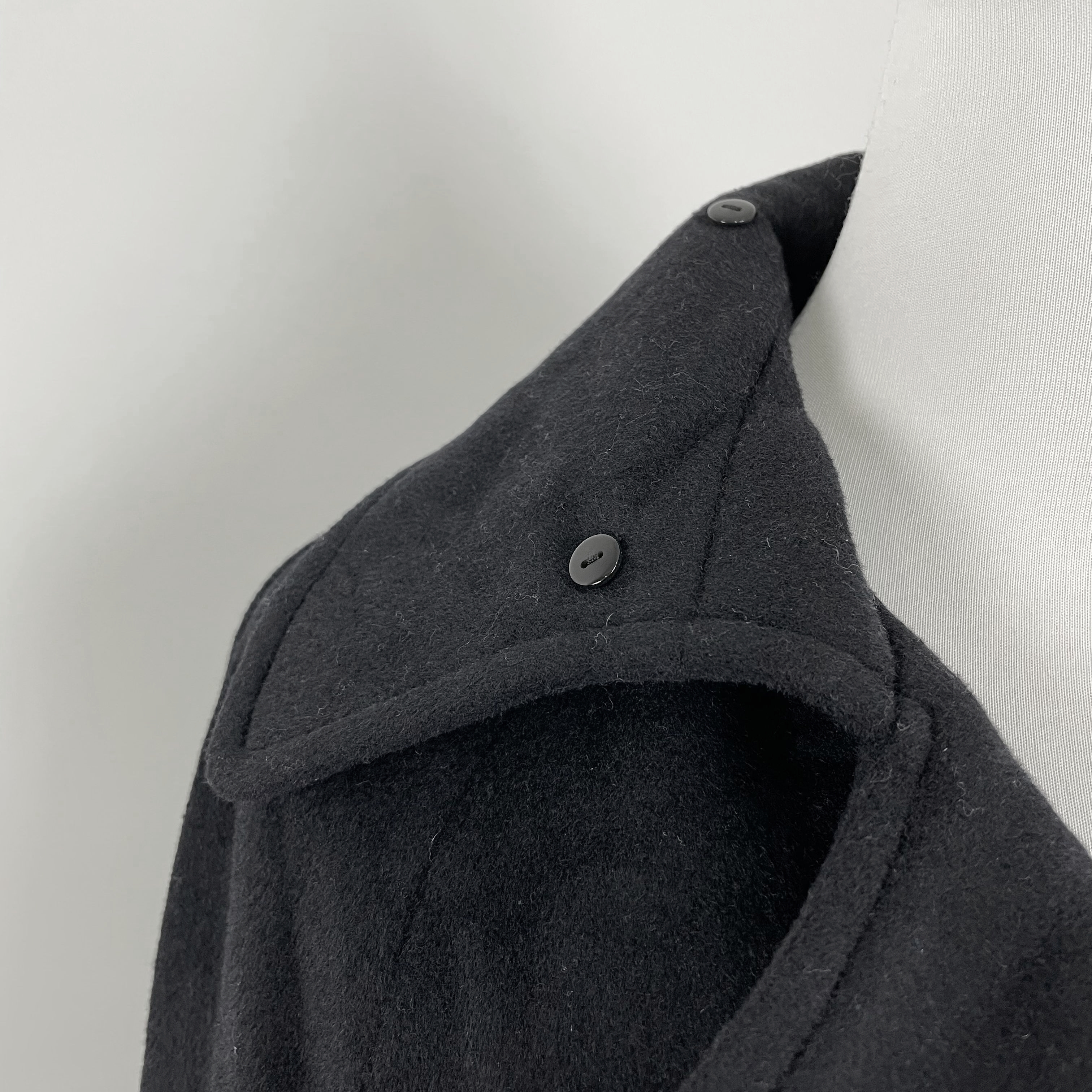 E2256秋冬新款女西装领羊毛呢外套带腰带宽松气质中长款呢子大衣 - 图0