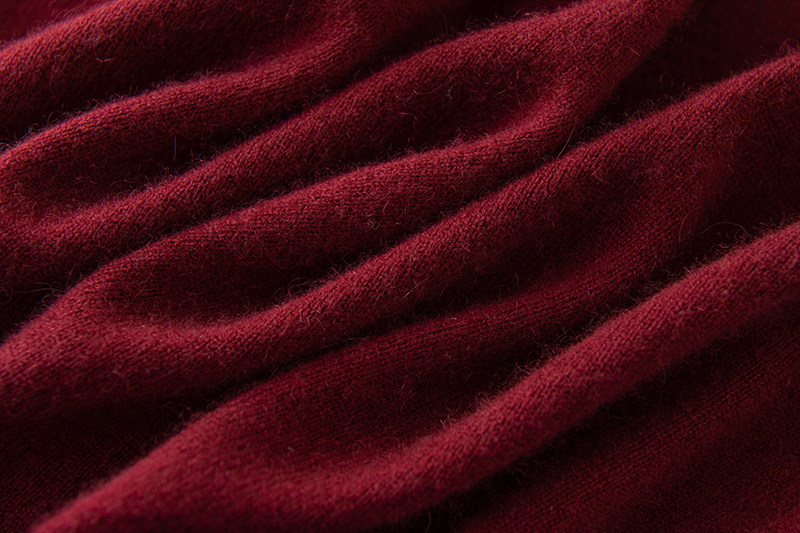 爆爱巨美~酒红色双层大廓袖高领羊绒衫女纯羊绒毛衣套头2024秋冬,淘宝优惠券,粉丝福利购,淘宝优惠卷