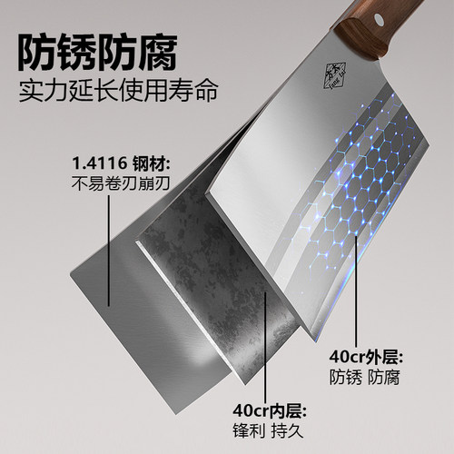 方太菜刀家用厨房刀具切片切菜切肉刀厨师女士专用砍斩水果刀套装 - 图2