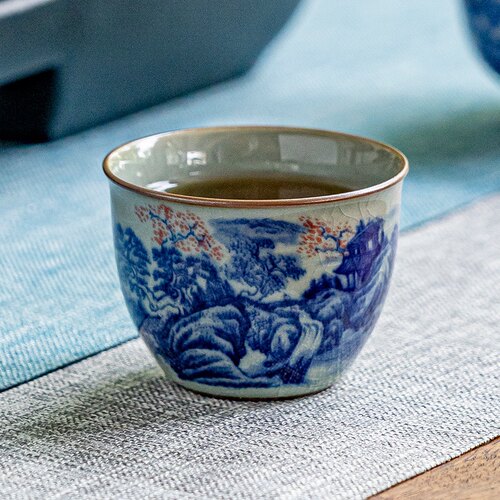 老陶泥客杯小缸杯景德镇釉下红陶瓷茶具茶器主人杯单杯品茗杯中式 - 图2