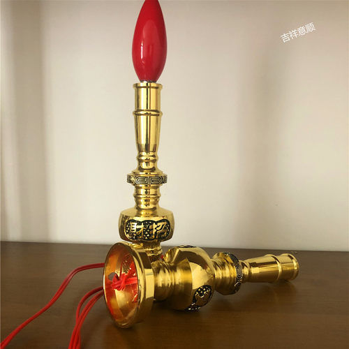 纯铜合金电蜡烛家用财神灯插电供佛灯电烛灯供灯电烛台长明灯 - 图2