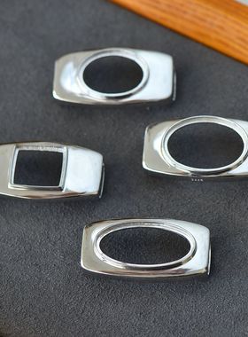 男女款S925纯银DIY镶嵌手镯空托