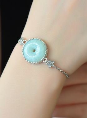 女S925纯银时尚DIY镶嵌手链空托