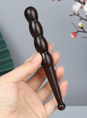 檀木面部按摩点穴刮痧棒精华面霜揉脸足疗工具点穴笔实木木棒小号