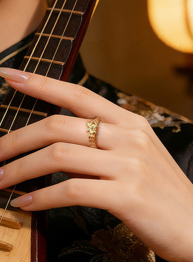 马上有钱戒指女新中式百搭新款