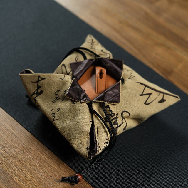 Hot-selling satin brocade bag, purple sand pot, built-in cup, tea cup, porcelain thickened packaging bag, antique jade box, storage bag