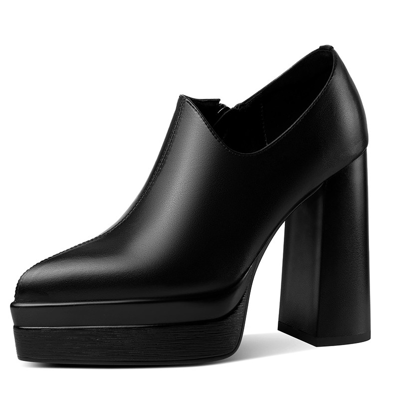 2025新款圆头粗跟厚底深口高跟鞋女小个子不累脚百搭单鞋,淘宝优惠券,粉丝福利购,淘宝优惠卷