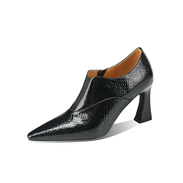 2026法式深口单鞋女春秋新款真皮尖头复古通勤粗跟百搭高跟鞋,淘宝优惠券,粉丝福利购,淘宝优惠卷