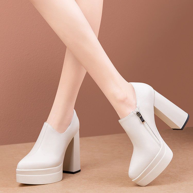 2025新款圆头粗跟厚底深口高跟鞋女小个子不累脚百搭单鞋,淘宝优惠券,粉丝福利购,淘宝优惠卷