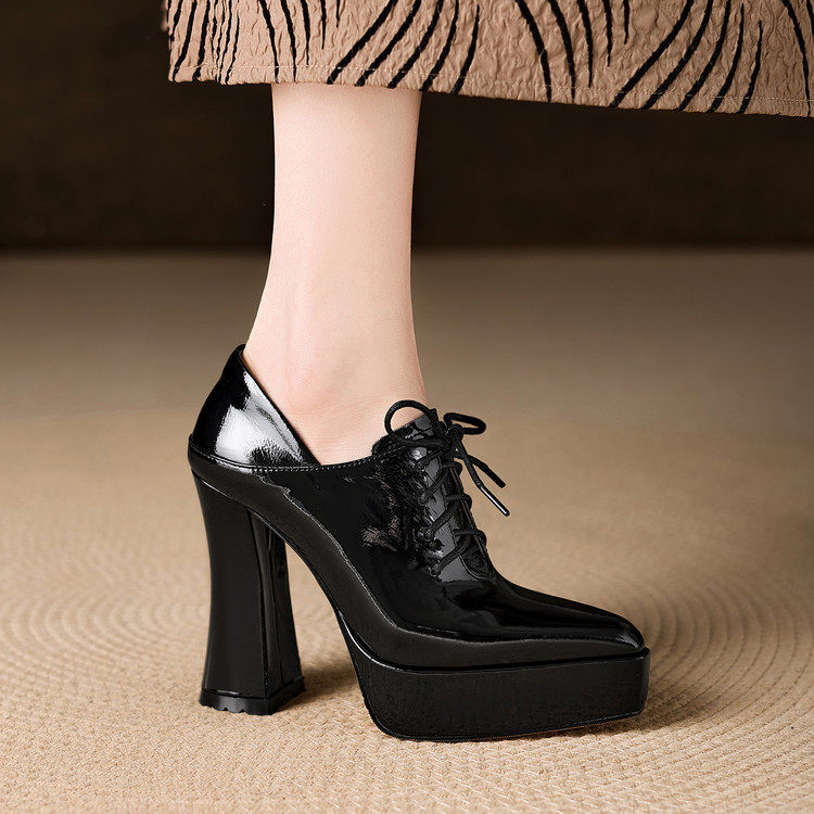 2026春秋深口系带欧美风通勤时装超11cm尖头细跟高跟单鞋女,淘宝优惠券,粉丝福利购,淘宝优惠卷