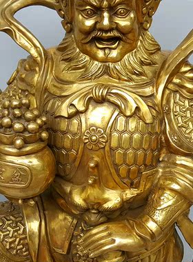 纯铜站像赵公明供奉摆件武财神