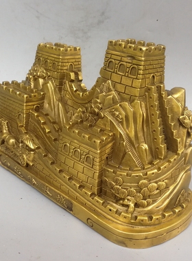 纯铜招财八达岭长城童子马拉车万里长城铜器工艺品桌面办公室摆件