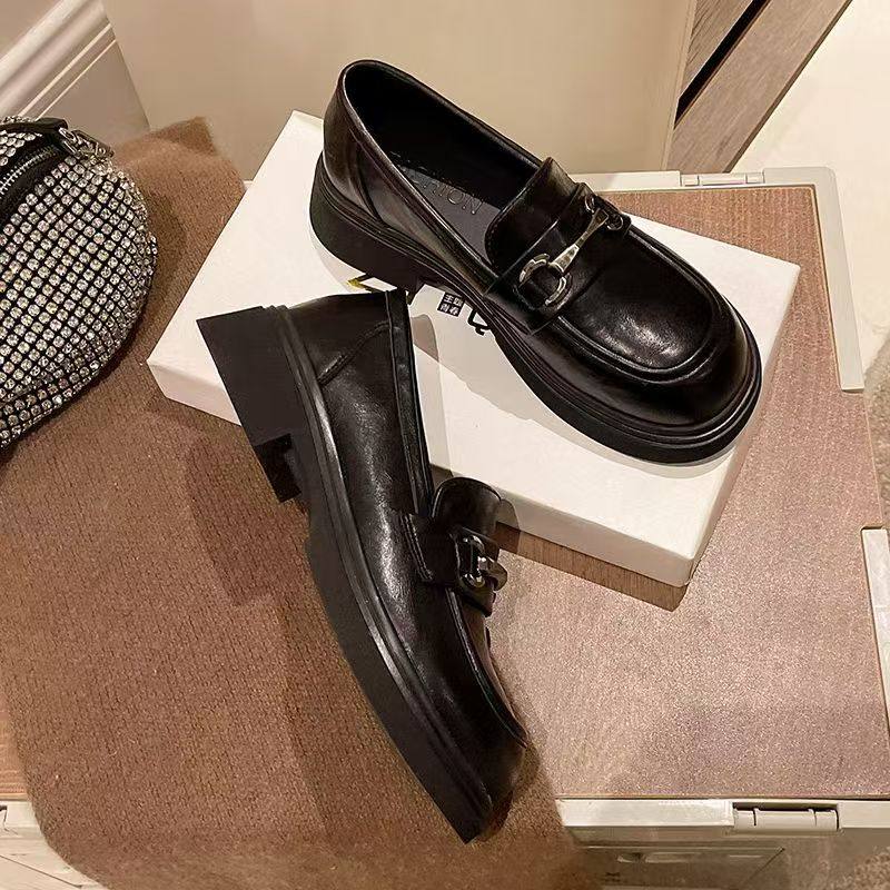 英伦风厚底小皮鞋黑色工作鞋一脚蹬单鞋2026新款春秋乐福鞋jk女鞋,淘宝优惠券,粉丝福利购,淘宝优惠卷