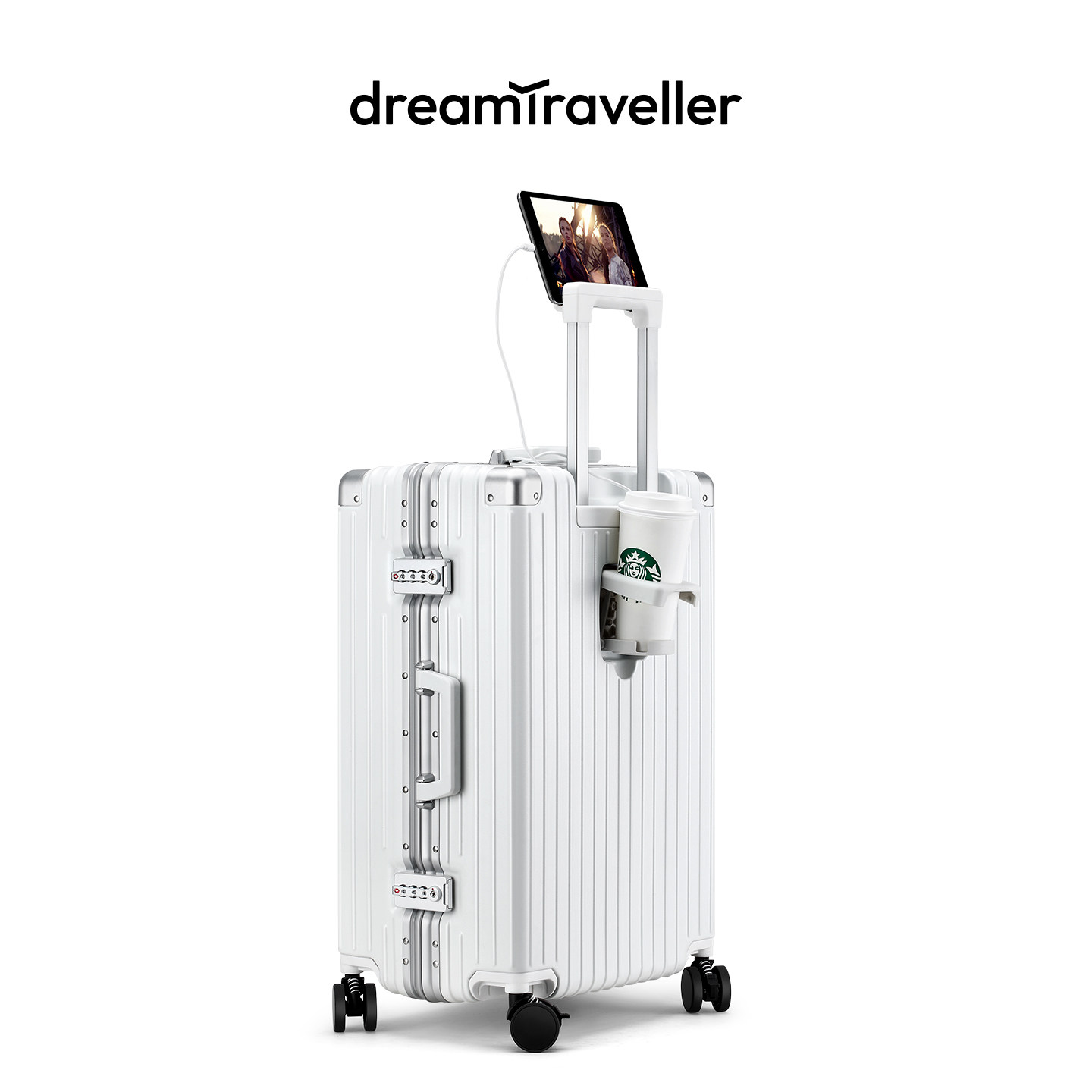 梦旅者多功能行李箱铝框拉杆箱皮箱万向轮新款旅行箱密码箱子男女
