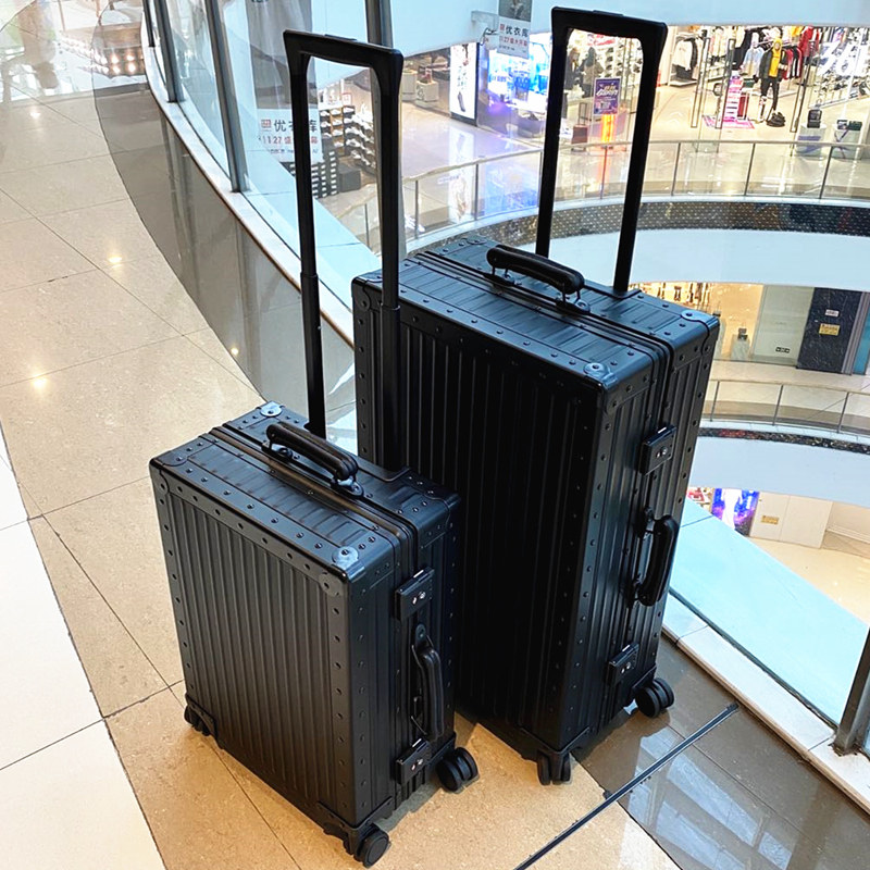 梦旅者复古拉杆箱全铝镁合金行李箱耐用结实旅行箱高级感密码皮箱_虎窝淘