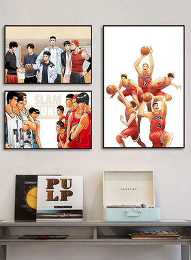 动漫灌篮高手装饰画画框油画海报流川枫篮球周边樱木花道客厅挂画
