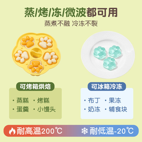 宝宝辅食模具可蒸煮硅胶蒸糕模具婴儿食品级米糕蛋糕烘焙工具全套-图2