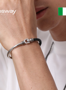 broswya男编织链钛钢小众