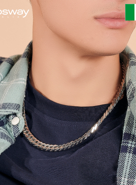 brosway钛钢潮男项链送礼