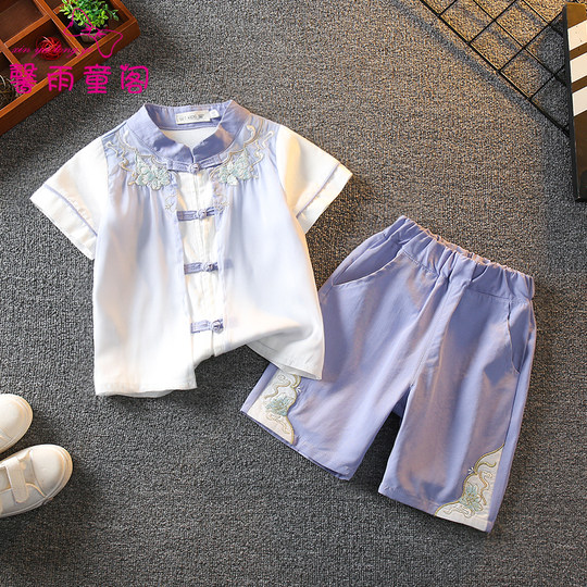 汉服男童套装夏季女童古装中国风小学生表演服儿童唐装六一演出服