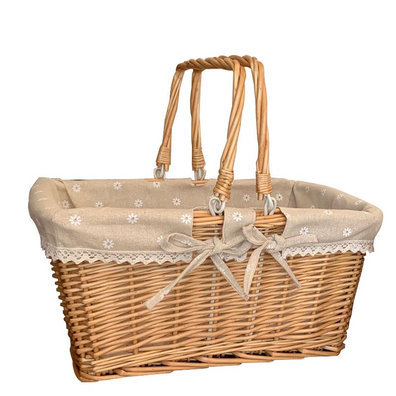 Portable vegetable Rattan storage basket Willow fruit basket-图3