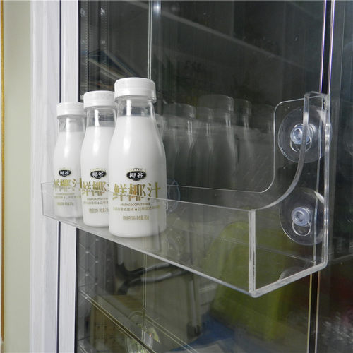 亚克力冰箱吸盘挂架便利店保鲜柜饮料展示架拆装收纳盒冰箱置物架 - 图0